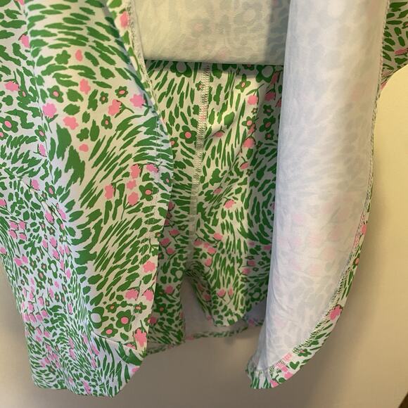 New Fabletics Women S Active Skirt Skort Jersey Flounce Skirt WhiteGreen Floral - Picture 6 of 6